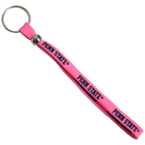 pink shoelace wristlet with repeating Penn State